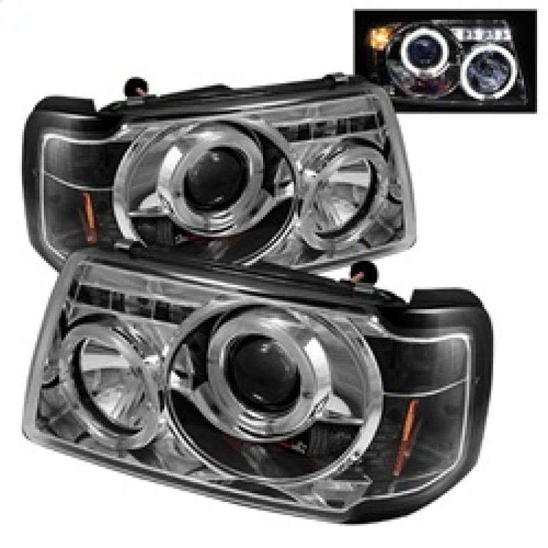 SPYDER 5010506 Spyder Ford Ranger 01-11 1PC Projector Headlights LED Halo LED Chrm PRO-YD-FR01-1PC-HL-C