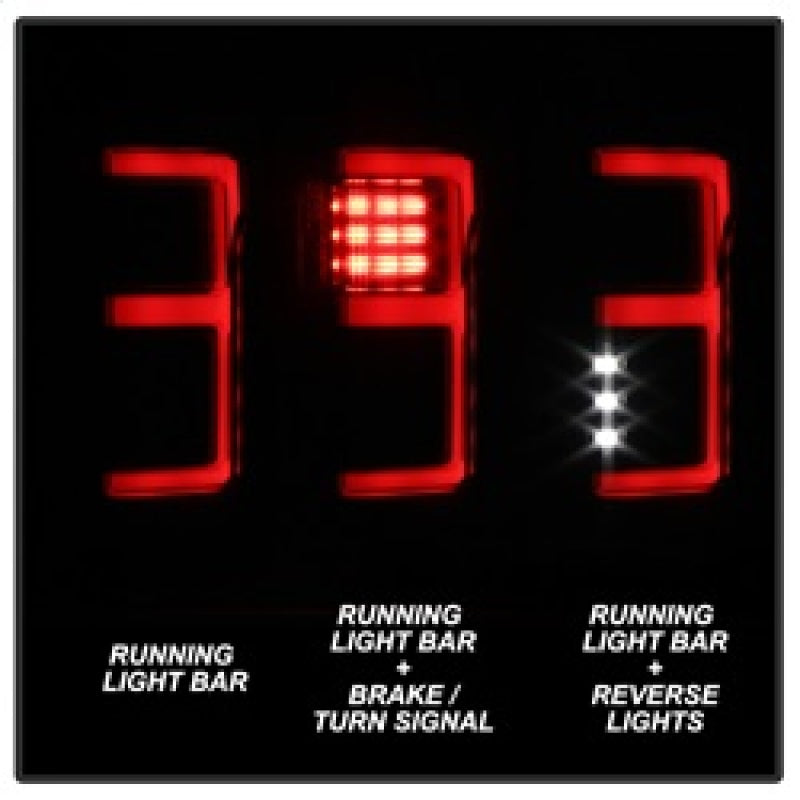 SPYDER 5085337 Spyder 15-17 Ford F-150 LED Tail Lights (w/Blind Spot) - Black Smoke (ALT-YD-FF15015BS-LBLED-BSM)