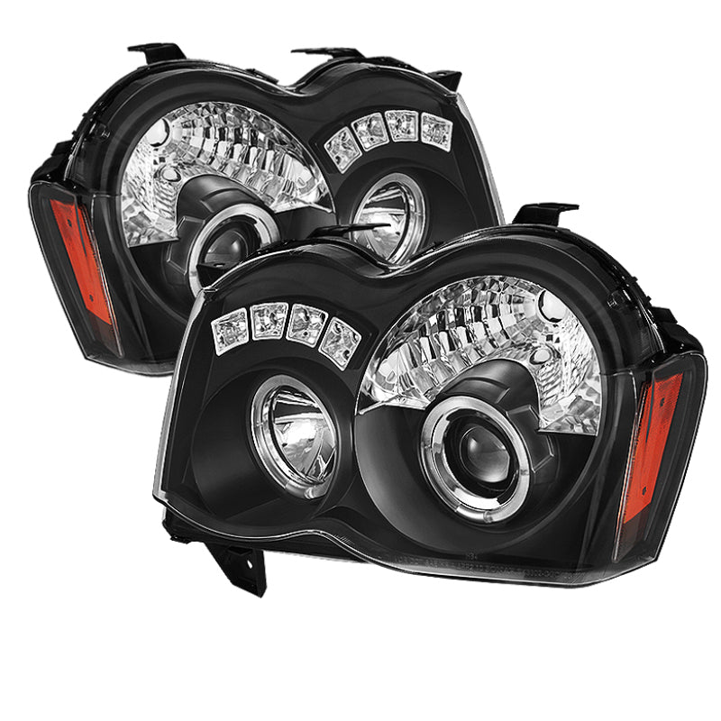 SPYDER 5070166 Spyder Jeep Grand Cherokee 08-10 Projector Headlights LED Halo LED Blk Low 9006 PRO-YD-JGC08-HL-BK