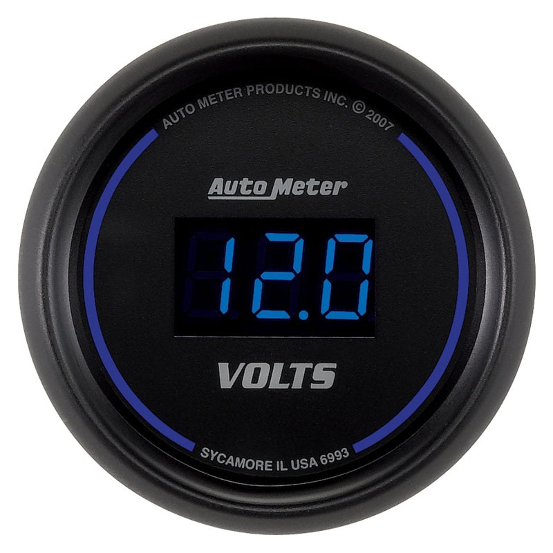 AutoMeter 6993 Autometer Cobalt Digital 52.4mm Black Voltmeter