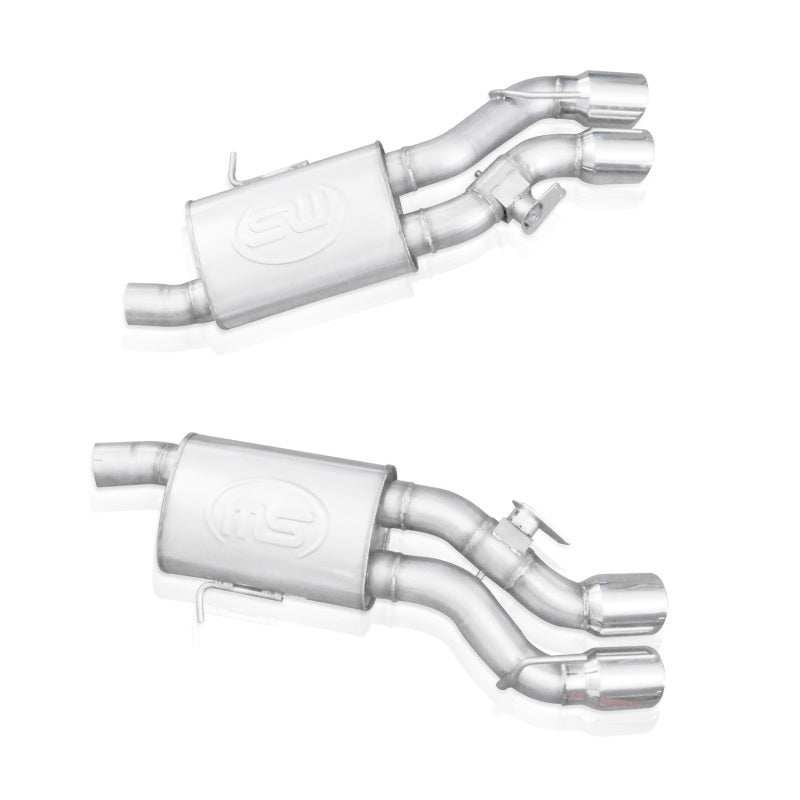 Stainless Works CTSV16MKS-PC 2016-18 Cadillac CTS-V Sedan Axleback System Dual-Mode Turbo Mufflers 4in Tips