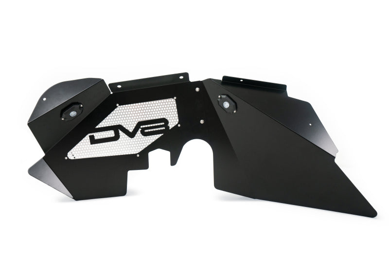 DV8 Offroad INFEND-01FBRL 07-18 Jeep Wrangler JK Front Aluminum Inner Fender w/ Rock Lights - Black