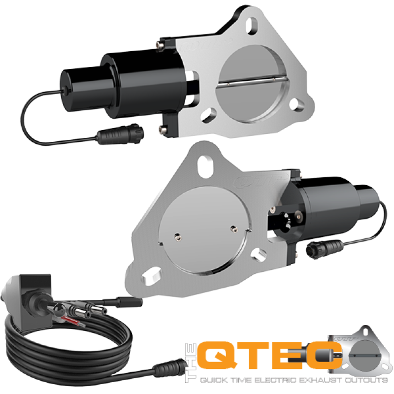 QTP QTEC60 3in Bolt-On QTEC Dual Electric Cutout Valves - Pair