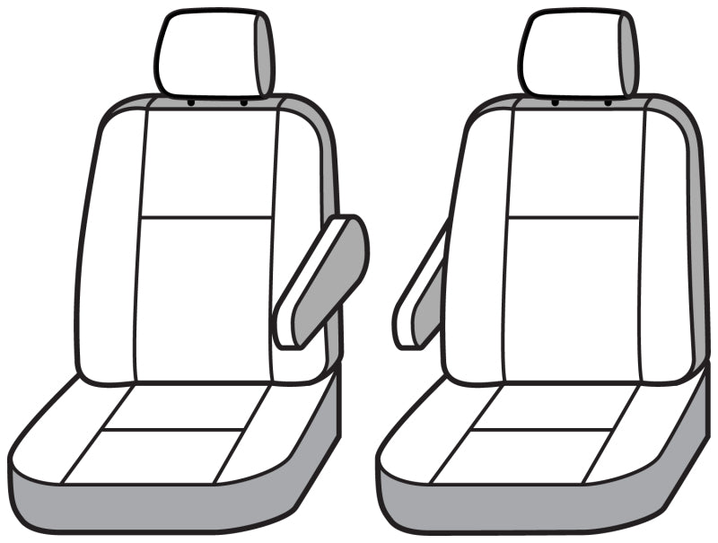 Covercraft SS2512PCCH 16-20 Ford Transit Polycotton SeatSaver Custom Front Row Seat Covers - Charcoal