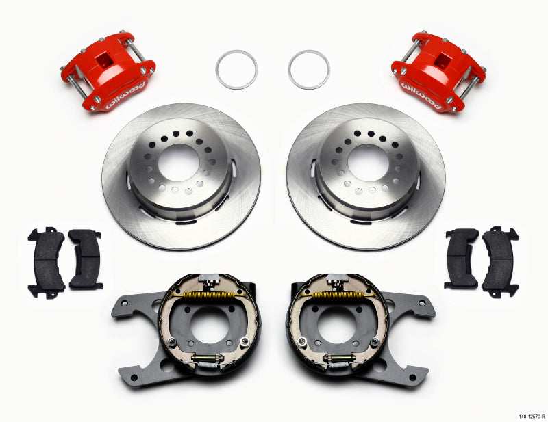 Wilwood 140-12570-R D154 P/S Park Brake Kit Red 12 Bolt 2.75in offset Staggered Shock