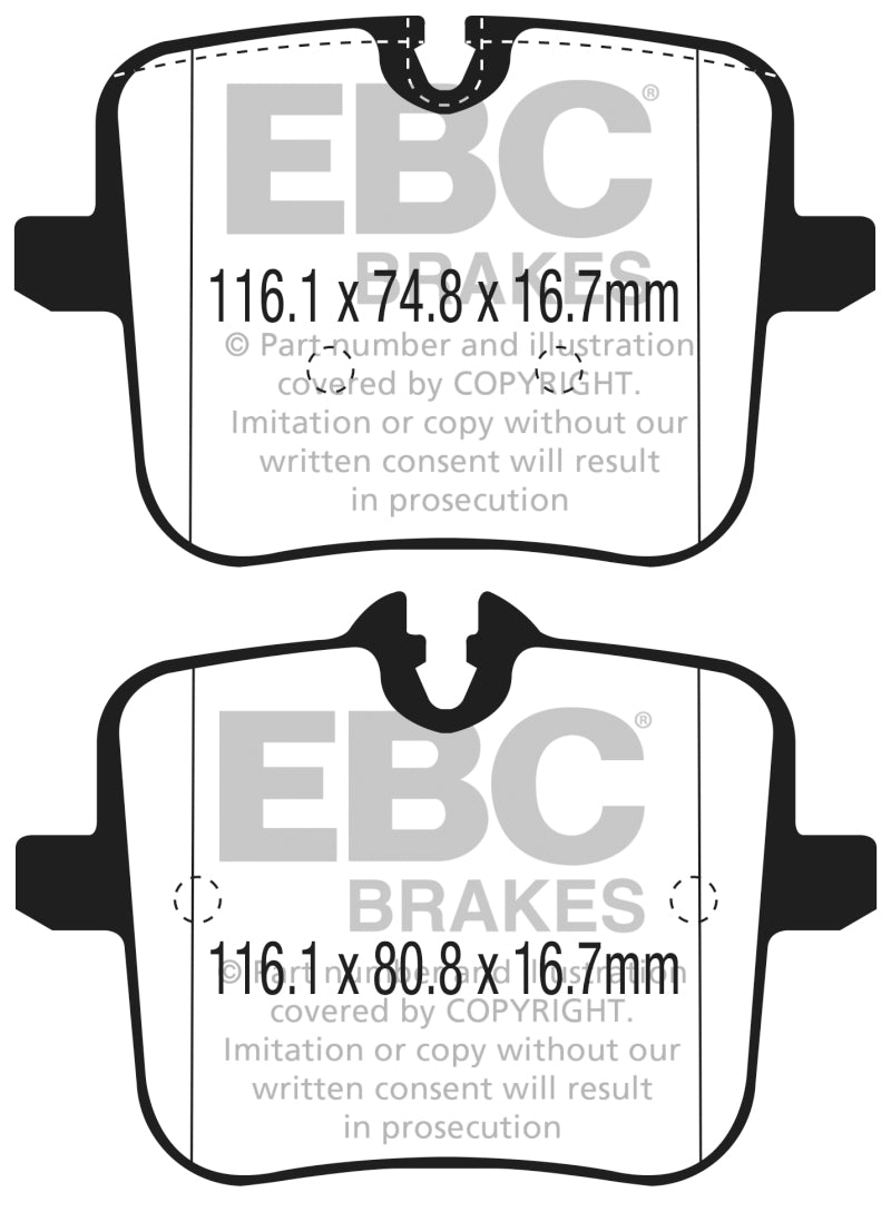 EBC DP42320R 2018+ BMW M5 4.4TT (F90) Yellowstuff Rear Brake Pads