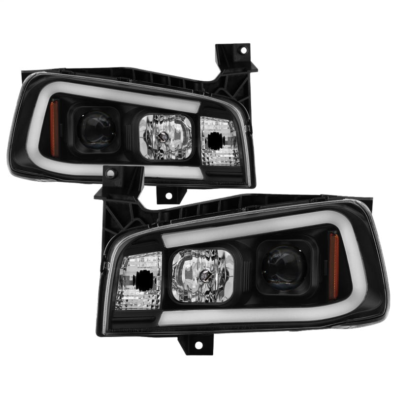 SPYDER 5085245 Spyder Dodge Charger 06-10 Projector Headlights - LED Light Bar - Black PRO-YD-DCH05V2-LB-BK