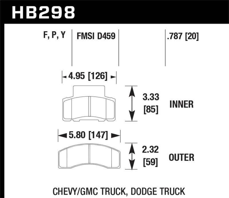 Hawk Performance HB298Y.787 Hawk LTS Street Brake Pads