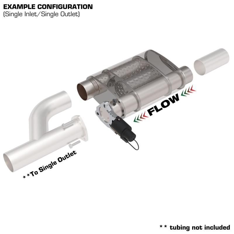 QTP 13300C 3in Weld-On 304SS Screamer Muffler w/Bolt-On QTEC Electric Cutout