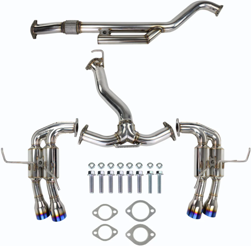 Invidia HS22WRXGM4ST 2022+ Subaru WRX Gemini Single Layer Quad Titanium Tip Cat-Back Exhaust