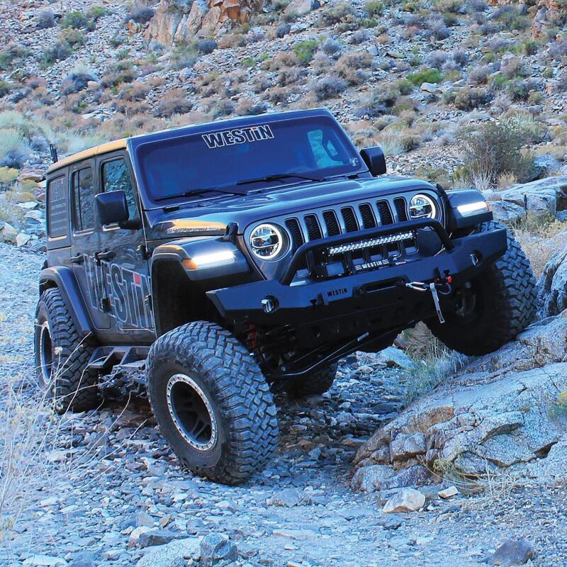 Westin 59-80115 18-19 Jeep Wrangler JL WJ2 Full Width Front Bumper w/Bull Bar Textured Black