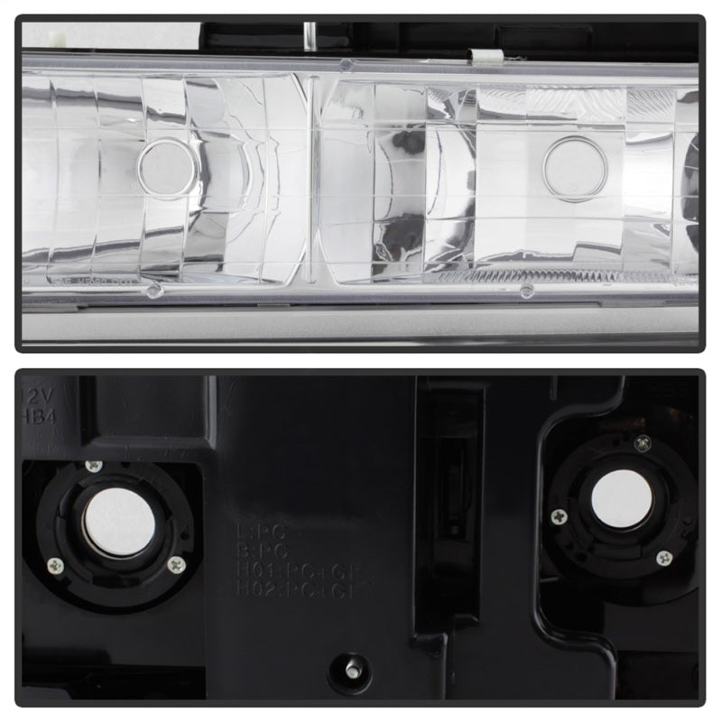 SPYDER 5069535 Xtune Chevy Suburban 94-98 Headlights w/ Corner & Parking Lights 8pcs Chrome HD-JH-CCK88-AM-C-SET