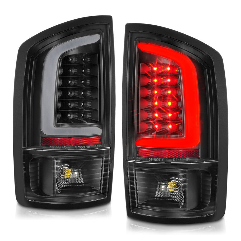 ANZO 311368 2002-2006 Dodge RAM 1500 LED Tail Lights w/ Light Bar Black Housing Clear Lens