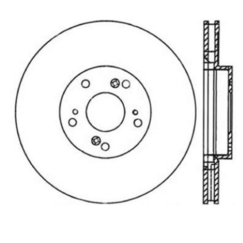 Stoptech 126.40057SR StopTech Power Slot Slotted 06-08 Honda Civic Si Front Right Rotor