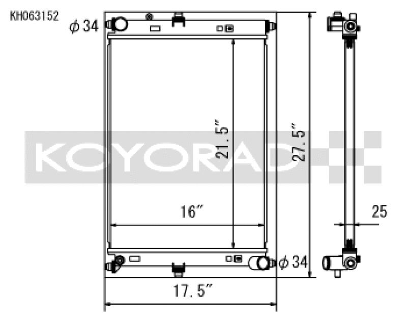 Koyo KH063152 2016 Mazda MX-5 Miata 2.0L I4 (MT) Aluminum Radiator