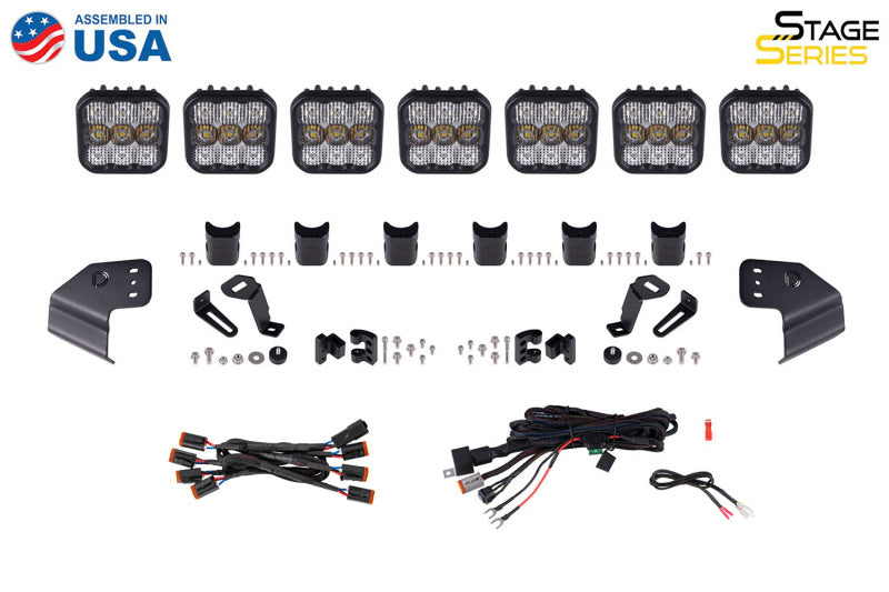Diode Dynamics DD7264 Bronco SS5 Pro CrossLink Windshield - White Combo Lightbar Kit