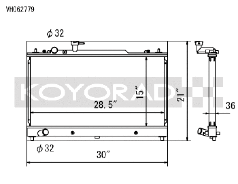 Koyo VH062779 06-08 Mazdaspeed 6 2.3L Turbo Radiator