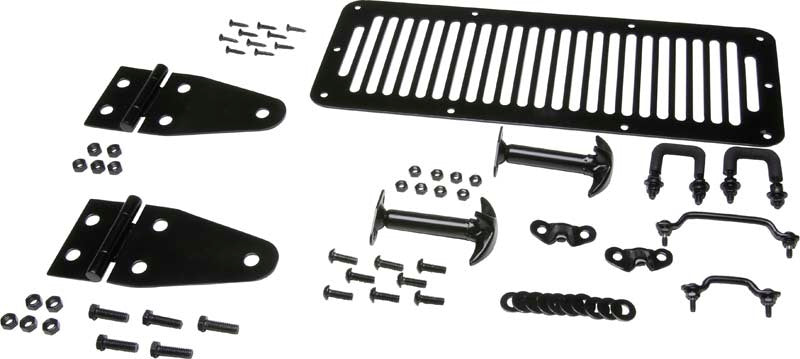 Kentrol 50470 78-95 Jeep CJ/Wrangler YJ Hood Kit - Powdercoat Black
