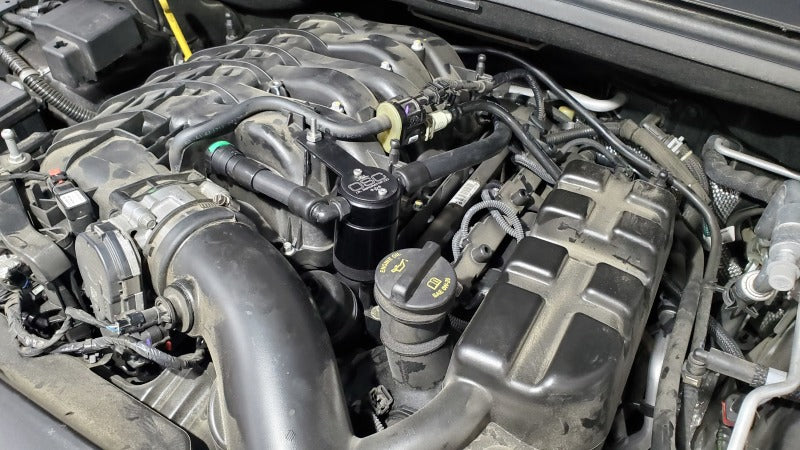 J&L 3074P-B 16-24 Dodge Durango / Jeep Grand Cherokee 3.6L Oil Separator 3.0 Passenger Side - Black Anod