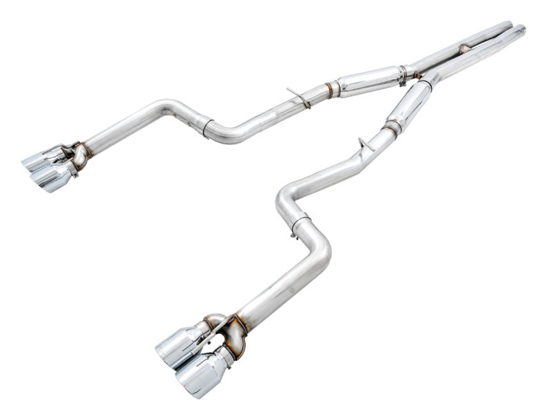 AWE Tuning 3015-42136 2015+ Dodge Challenger 6.4L/6.2L SC Track Edition Exhaust - Quad Chrome Silver Tips