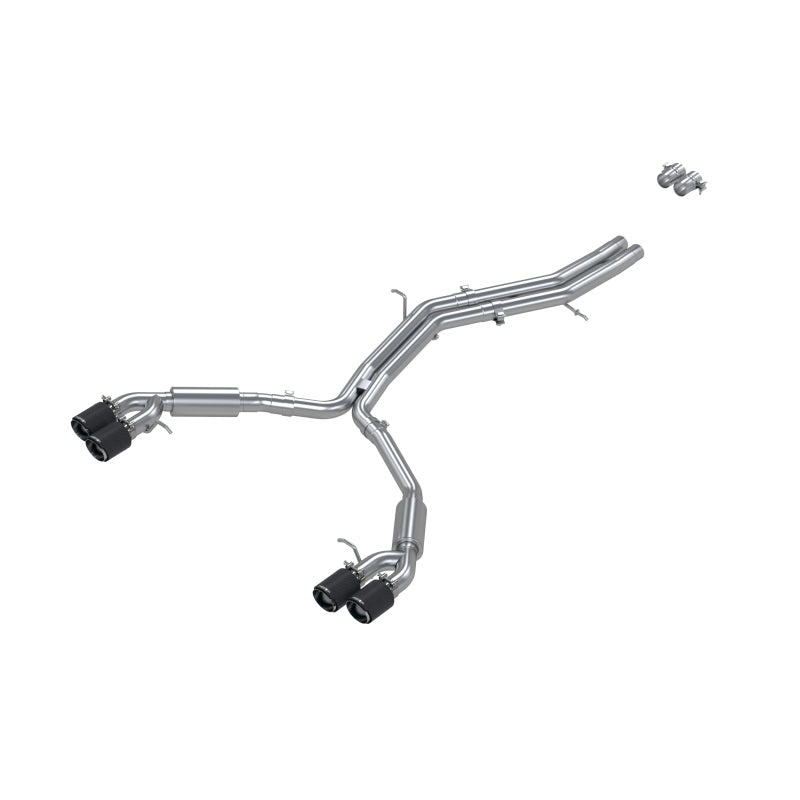 MBRP S46073CF 18-21 Audi S5 Coupe/S4 Sedan T304 SS 2.5in Cat-Back Quad Rear Exit Exhaust - Carbon Fiber Tips