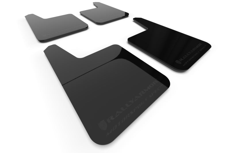 Rally Armor MF20-MSUR-BK-MBK Universal Motorsport Spec Black UR Mud Flap Metallic Black Logo