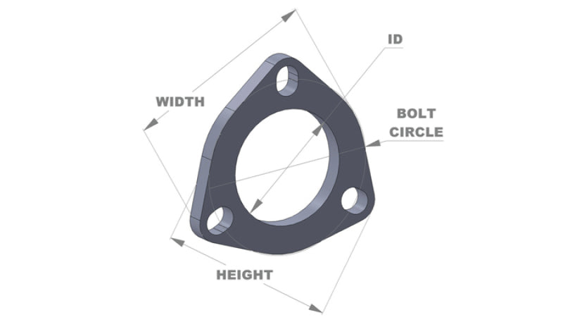 Vibrant 1482 3-Bolt T304 SS Exhaust Flanges (2.5in I.D.) - 5 Flange Bulk Pack