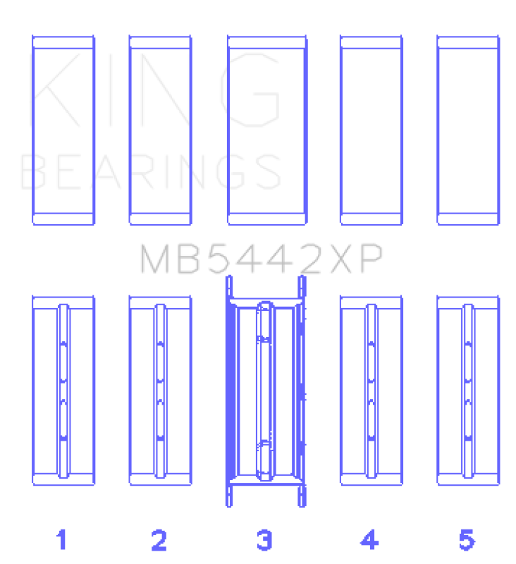 King Engine Bearings MB5442XP King 07-09 Mazdaspeed 3 L3-VDT MZR DISI (t) Duratec High Performance Main Bearing Set - Size STD