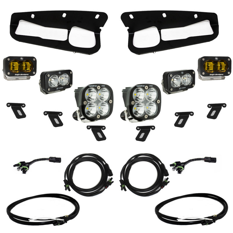 Baja Designs 448179UP 21-22 Ford Bronco w/Steel Bumper S2 SAE Pro Fog Pocket Light Kit w/Upfitter - Amber