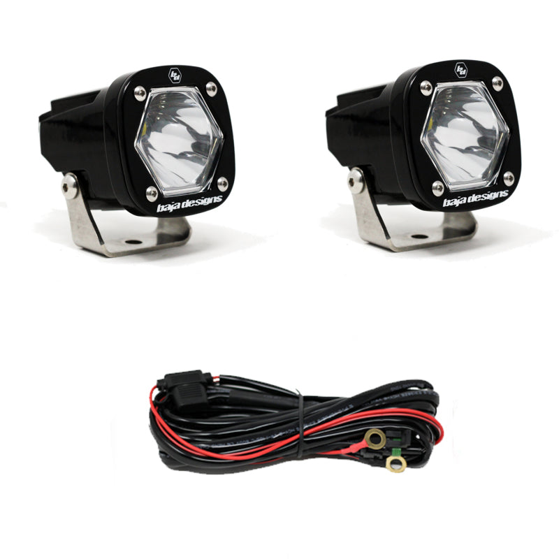Baja Designs 387801 S1 Spot LED Light w/ Mounting Bracket Pair
