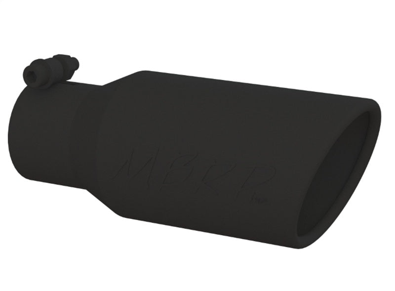 MBRP T5157BLK Universal Angled Rolled End Tip 4in OD / 2-3/4in Inlet / 10in Length - Black
