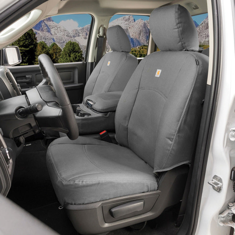 Covercraft GTC4139CAGY 19-24 Chevrolet Silverado Carhartt PrecisionFit Custom Second Row Seat Covers - Gravel