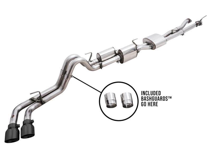 AWE Tuning 3015-33826 AWE 16-22 Toyota Tacoma 0FG Catback Exhaust w/ BashGuard - Dual Diamond Black Tips