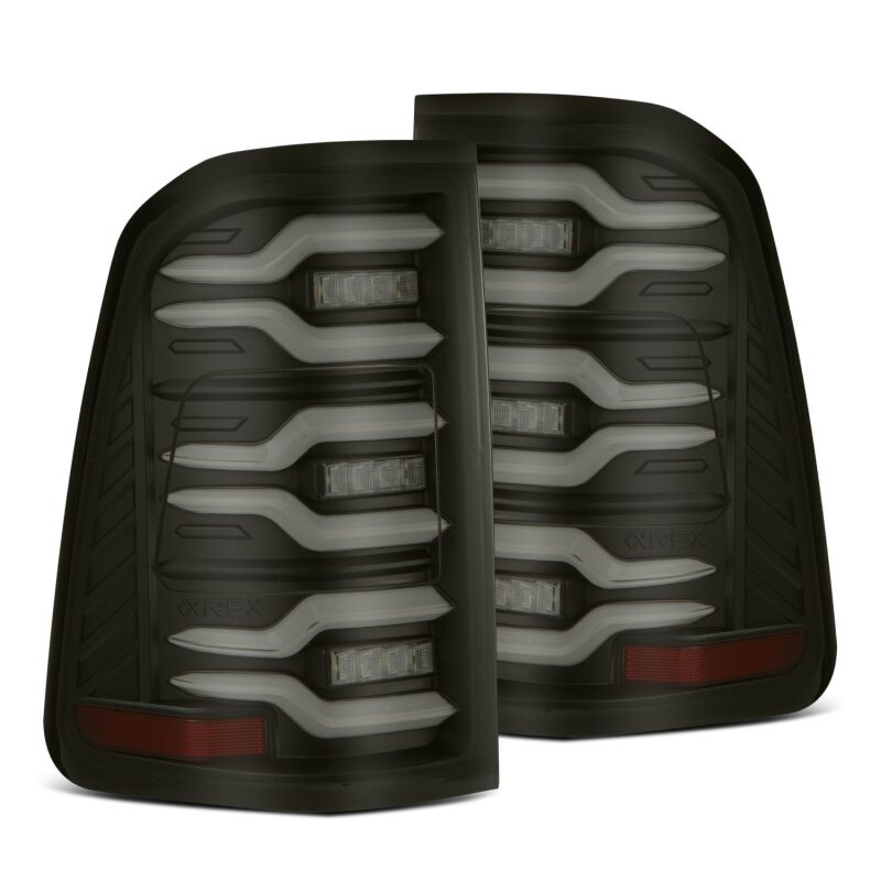 AlphaRex 640040 19-21 Dodge RAM 1500 Luxx-Series LED Tail Lights Black w/Activ Light/Seq Signal