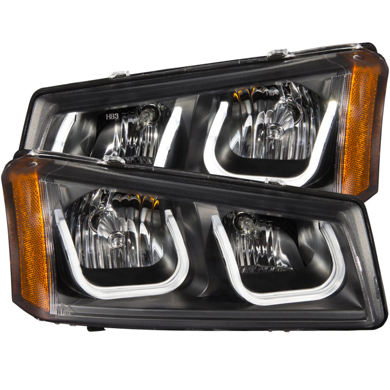 ANZO 111312 2003-2006 Chevrolet Silverado 1500 Projector Headlights w/ U-Bar Black