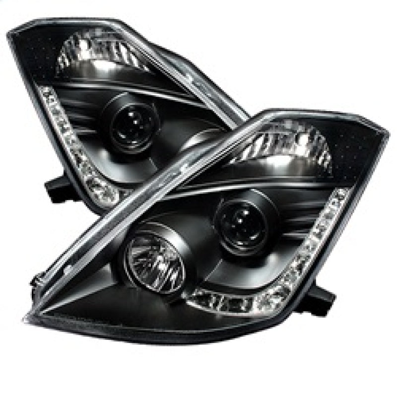 SPYDER 5032225 Spyder Nissan 350Z 03-05 Projector Headlights Xenon DRL Blk High H1 Lw D2R PRO-YD-N350Z02-HID-DRL-BK