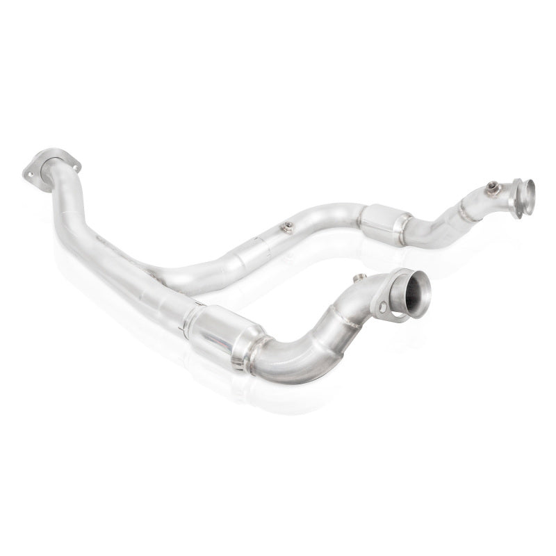 Stainless Works FT15ECODPCAT 2015-16 F150 2.7L Downpipe 3in High-Flow Cats Y-Pipe Factory Connection