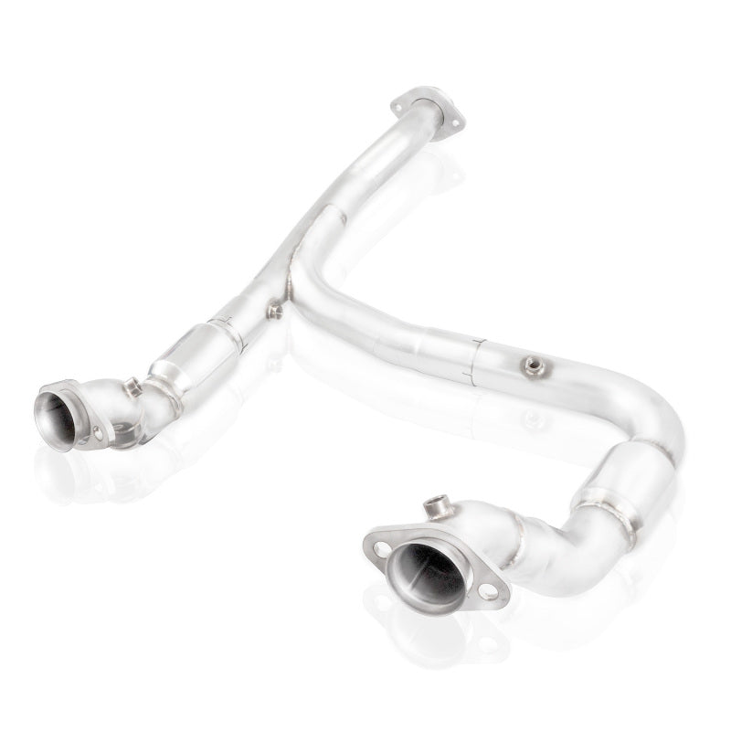 Stainless Works FT15ECODPCAT 2015-16 F150 2.7L Downpipe 3in High-Flow Cats Y-Pipe Factory Connection