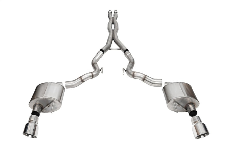 CORSA Performance 21270 Corsa 2024 Ford Mustang GT Conv. Xtreme CatBack Ex. Sys. 3.0in Dual Rear Exit w/4.5in Pro Series Tip