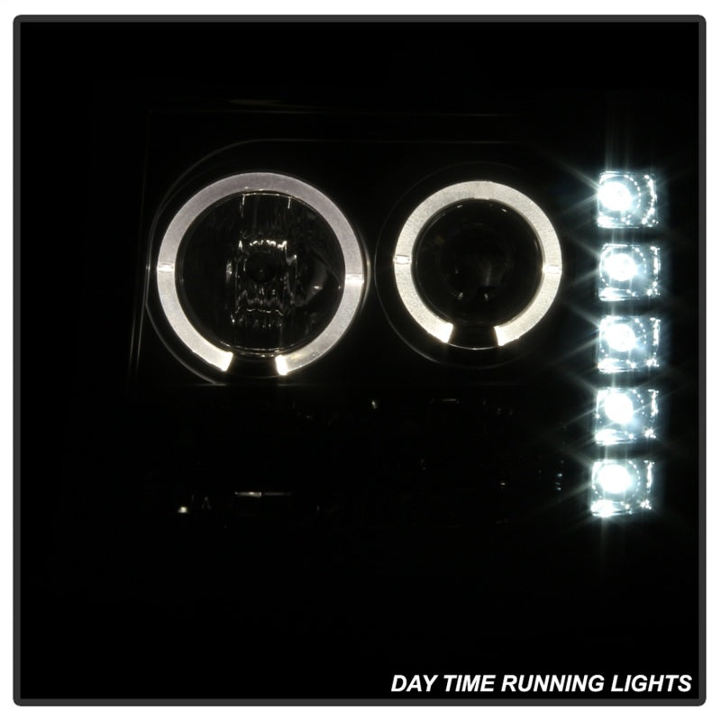 SPYDER 5078506 Spyder GMC Sierra 1500/2500 07-13 Projector Headlights LED Halo- LED Blk Smke PRO-YD-GS07-HL-BSM