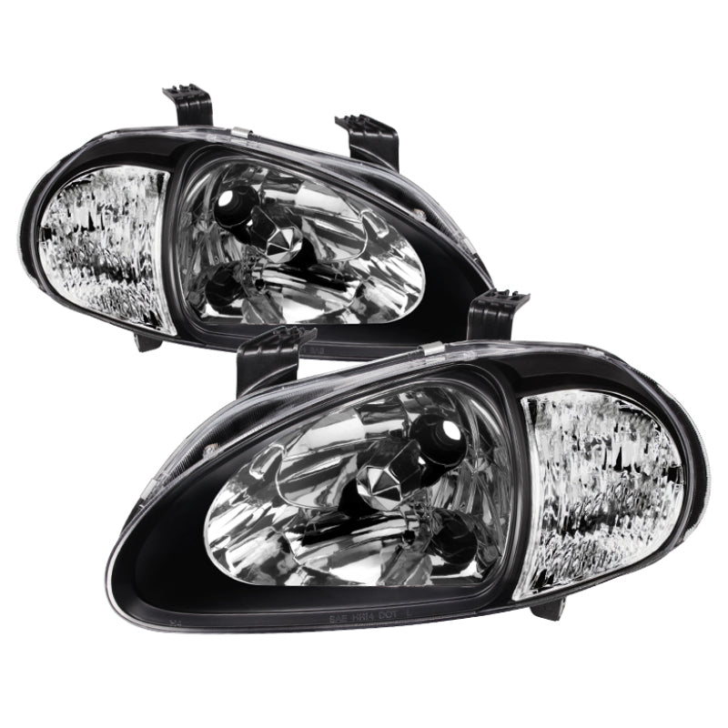 SPYDER 5014207 xTune Honda Del Sol 93-97 1Pc Crystal Headlights Black HD-ON-HDEL93-1P-BK