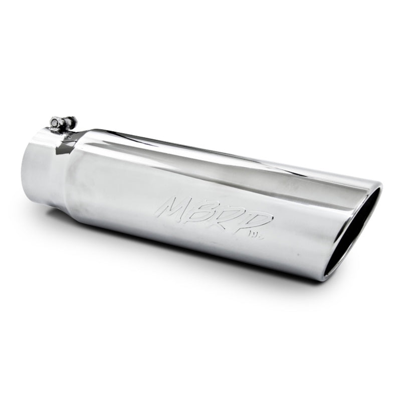 MBRP T5124 Universal 5in OD Angled Rolled End 4in Inlet 18in Lgth T304 Exhaust Tip