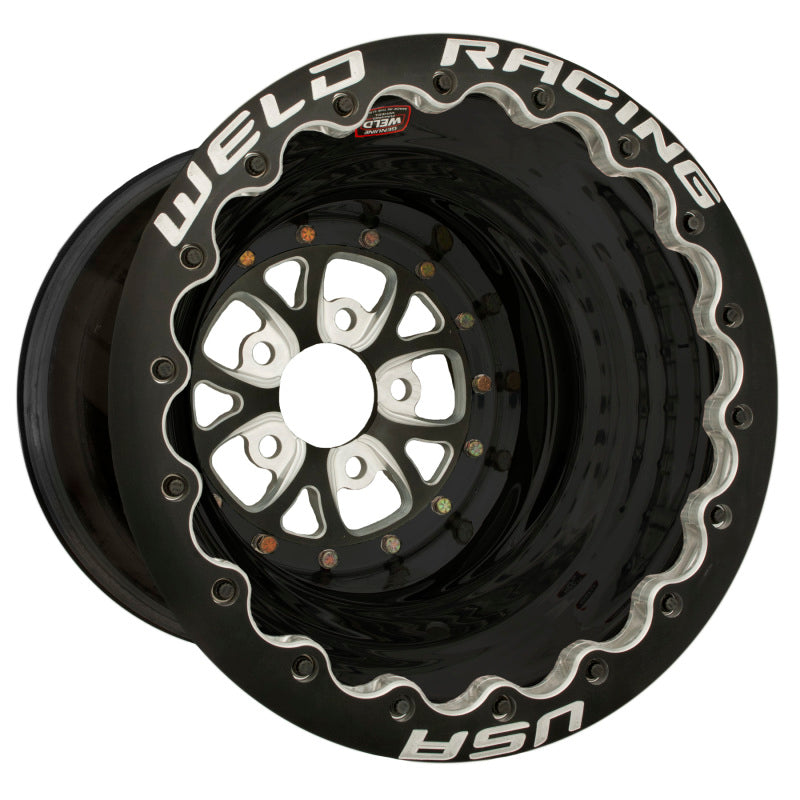Weld Racing WEL84B-616B278UB V-Series Drag Wheel Blk 16x16 5x4.75 4.0 BS