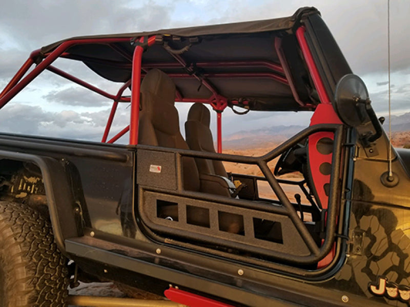 Fishbone Offroad FB24077 97-06 Jeep Wrangler TJ Front Tube Doors - Black Textured Powdercoat Steel