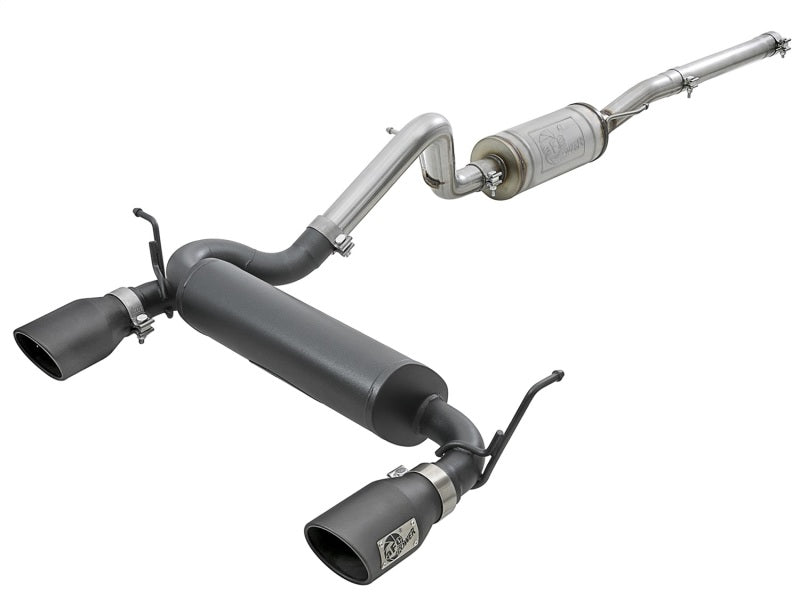 aFe 49-48062-B Rebel Series 2.5in 409 SS Cat-Back Exhaust w/ Black Tips 2007+ Jeep Wrangler (JK) V6 3.6L/3.8L