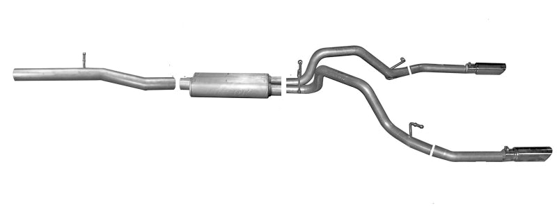 Gibson 5657 15-18 Chevrolet Silverado 1500 LS 5.3L 3in/2.25in Cat-Back Dual Split Exhaust - Aluminized