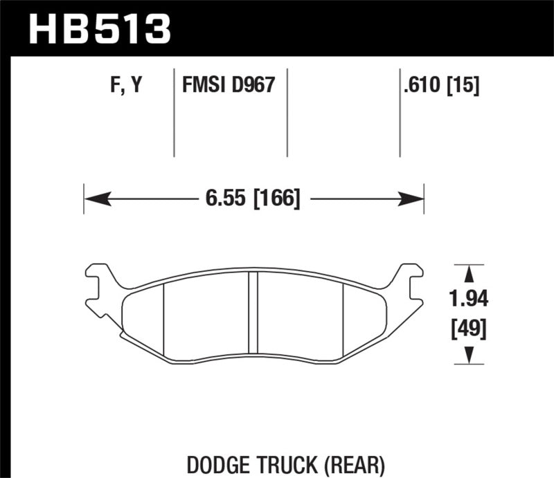 Hawk Performance HB513F.610 Hawk HPS Street Brake Pads