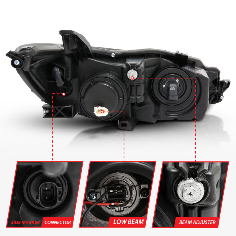 ANZO 121518 Projector Headlights With Plank Style Design Black w/Amber 15-16 Toyota Camry (4DR)
