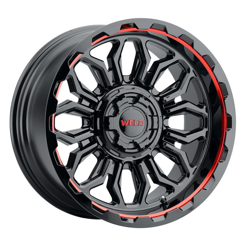 Weld W14000098475 Off-Road W140 20X10 Flare 6X135 6X139.7 ET-18 BS4.75 Gloss Black MIL Red 106.1