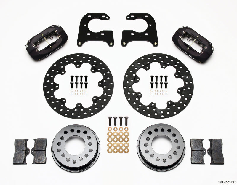 Wilwood 140-3623-BD Forged Dynalite Rear Drag Kit Drilled Rotor Big Ford 2.50in Offset
